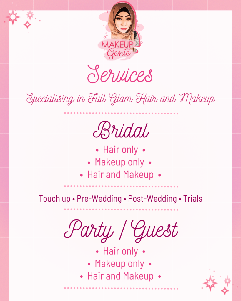 St. Albans, UK, London Colney, Hertfordshire, Sofia Shakir, Hair Makeup Artist, Bridal Services, Weddings, Beauty, Skincare, Makeupgenie, glam, travellers